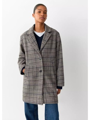 MANGO Teen Kareli kumaş palto