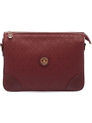Tergan Bordo Print Kadın Çapraz Askılı Çanta - S26K1PR09090-R6P