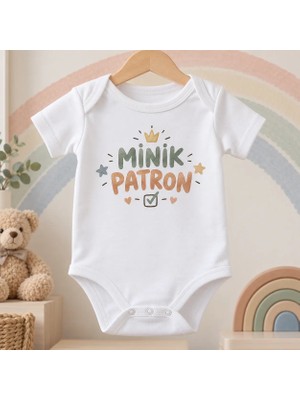 Igıgı Collection Neşeli Minik Baskılı %100 Pamuk Beyaz Unisex Bebek Zıbın