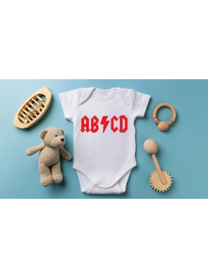 Igigi Collection Igıgı Sleepnot Rock Müzik Temalı Baskılı Tasarım 4 %100 Pamuk Kısa Kollu Beyaz Unisex Bebek Zıbın