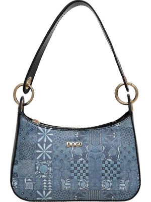 Dogo Kadın Vegan Deri Mavi Omuz Çantası - Blue Motif Tasarım