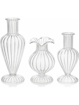 I Love Home Glass Üfleme Cam Vazo 3'lü Set