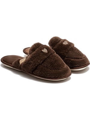Twigy Mammy Peluş Kadın Ev Terliği Kahverengi 37/41