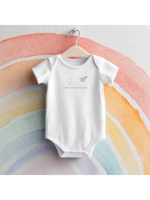 Igigi Collection Igıgı Collection Born For Adventures Macera Için Doğdum Baskılı %100 Pamuk Bebek Zıbın
