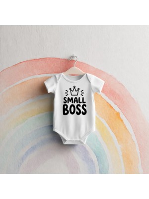 Igigi Collection Igıgı Collection Small Boss Ingilizce Baskılı %100 Pamuk Unisex Bebek Zıbın