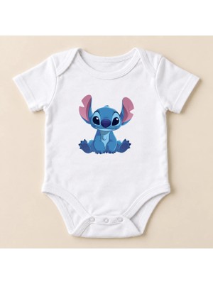Igigi Collection Igıgı Collection Mavi Dost Baskılı %100 Pamuk Kısa Kollu Unisex Bebek Zıbın