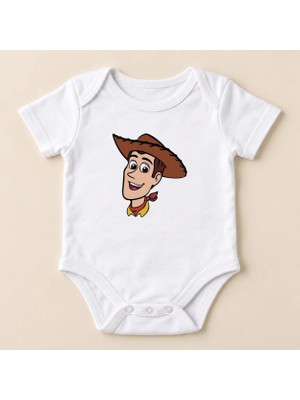 Igigi Collection Igıgı Collection Kovboy Gülüşü Baskılı %100 Pamuk Kısa Kollu Unisex Bebek Zıbın