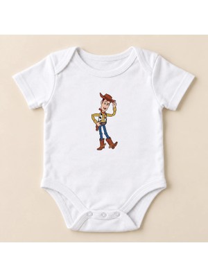 Igigi Collection Igıgı Collection Kovboy Dost Baskılı %100 Pamuk Kısa Kollu Unisex Bebek Zıbın