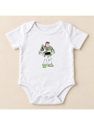 Igigi Collection Igıgı Collection Uzay Kahramanı Baskılı %100 Pamuk Kısa Kollu Unisex Bebek Zıbın