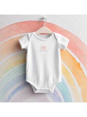 Igigi Collection Igıgı Collection Little Love Note Minik Sevgi Notu Baskılı %100 Pamuk Bebek Zıbın