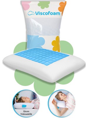 Viscofoam Comfy Terletmeyen Ortopedik Yastık Serinleten Visco Yastık Jelli Yastık 55x35x12cm