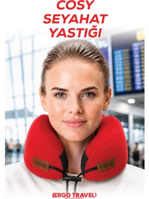 Viscofoam Cosy Ortopedik Seyahat Yastığı Visco Boyun Destekli Seyahat Yastığı - Kırmızı | Ergo Travel