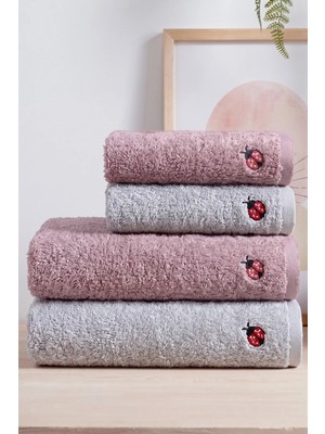 Bersay Tekstil Lena 4'lü %100 Pamuk Bambu Nakışlı El - Yüz - Baş / Mutfak Havlusu Seti ( 2 Adet 50X90 cm - 2 Adet 30X50 | Analı Kızlı Çeyizlik Havlu Seti |premium, Yumuşak, Emici ve Dayanıklı