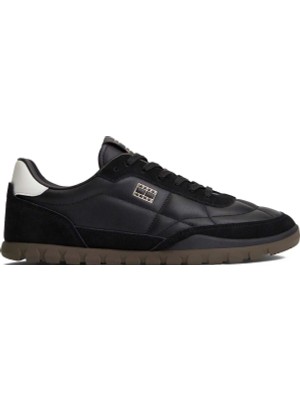 Tommy Hilfiger Siyah Erkek Sneaker Tommy Jeans Low Lth Runner