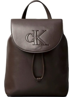 Calvin Klein Siyah Kadın Sırt Çantası Bold Ck Flap Mını Backpack