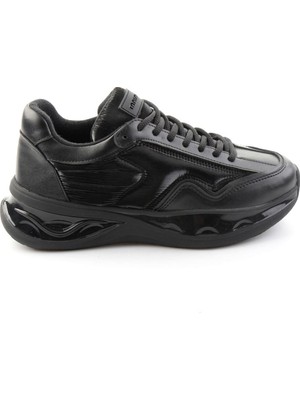 Bambi Siyah Siyah Streç  Kadın Sneaker K01228092409