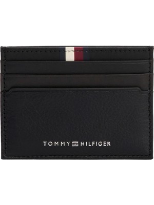 Tommy Hilfiger Siyah Erkek Kartlık Th Prem Lea cc Holder