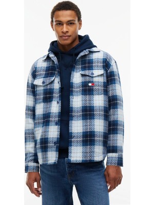 Tommy Jeans Mavi Erkek Oversized Blok Gömlek DM0DM236160M2 Tjm Check Overshırt