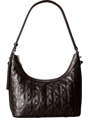 Calvin Klein Siyah Kadın Omuz Çantası Emblem Aop Debossed Shoulder Bag
