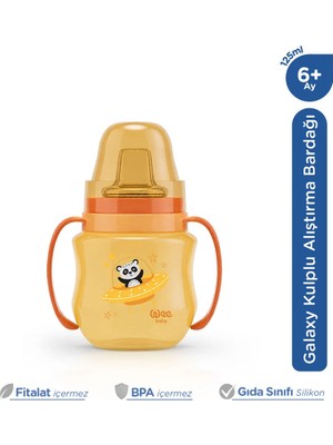 Wee Baby Galaxy Kulplu Turuncu Alıştırma Bardağı Bebek Suluk 125 Ml 6+ Ay