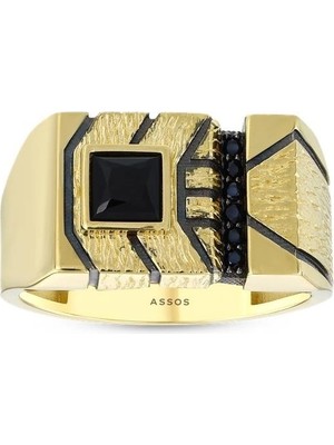 Assos Pırlanta Altın Erkek Yüzük - 14K