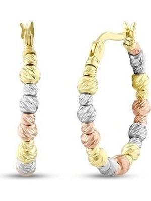 Assos Pırlanta Altın Toplu Halka Küpe - 14K