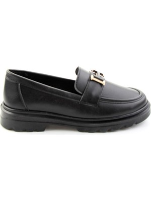 Bambi Siyah  Kadın Loafer Ayakkabı K01536105309