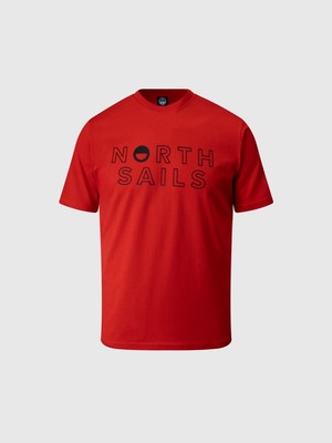 North Sails Regular Fit Baskılı Kısa Kollu %100 Pamuk Erkek Bisiklet Yaka Tişört