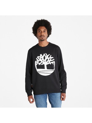 Timberland Tree Logo Crew Neck  Erkek Siyah Sweatshirt TB0A2BJ8N921
