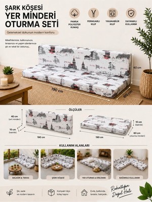 Vip Home Concept Şark Köşesi Yer Minderi Sünger Yatak 100X190X10 cm Fermuarlı-Istanbul