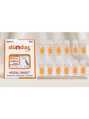 Dündar Çorap Unisex Modal Babet Çorap 12'li (36-40) – Dikişsiz, Kaydırmaz Silikonlu ve Özel Kokulu