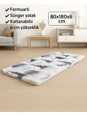 Vip Home Concept Sünger Yatak 80X180X6 Cm, Yer Yatağı, Balkon Yer Minderi,şantiye,karavan,deprem Yatağı-Istanbul