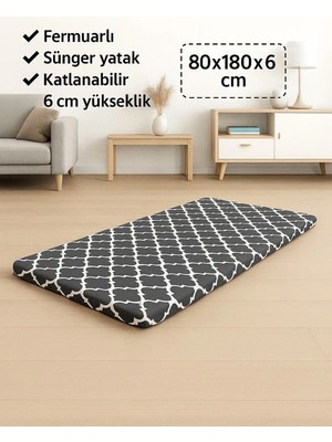 Vip Home Concept Sünger Yatak 80X180X6 Cm, Yer Yatağı, Balkon Yer Minderi,şantiye,karavan,deprem Yatağı-Karaçatı