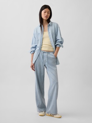 Gap Kadın Mavi Low Rise Ultrasoft Easy '90S Loose Jean Pantolon