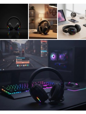 Astraltech Gaming Headset Kablosuz Bluetooth 40MM Sürücülü Mikrofonlu Oyuncu Kulaklığı