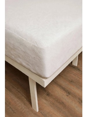Elovias Sıvı Geçirmez Fitted Bazalı Honeycomb Desenli Yatak Alezi | Nefes Alan Microfiber Yatak Koruyucu Alez Beyaz | Tek Kişilik - Çift Kişilik