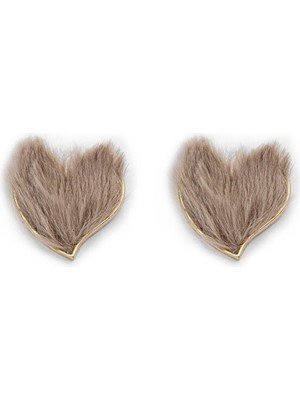 Twist SUNİ KÜRKLÜ KALP KÜPE TW6260068122018
