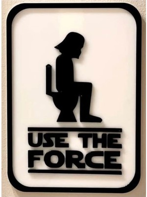 3D Baskı Gezegeni Darth Vader Wc Kapı Tabelası - "use The Force" Esprili Banyo Duvar Dekoru
