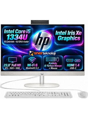 Hp Proone 240 G10 9H6H6ETS6 I5-1335U 64 GB 1tb SSD Iris Xe Graphics 23.8" Full Hd Windows 11 Pro All In One Pc