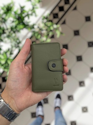 Visso 405 Hakiki Deri Akordeon Karlık Kişiye Özel Isim Baskılı Unisex Çıtçıtlı Kredi Kartlık Cüzdan Çanta Model