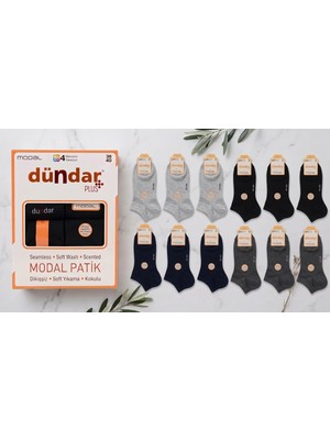 Dündar Çorap Modal Patik Çorap Seti 12'li - Dikişsiz & Kokulu (36-40)