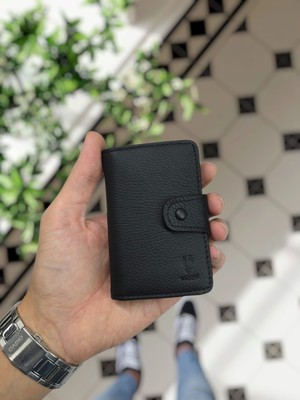 Visso 405 Hakiki Deri Akordeon Karlık Kişiye Özel Isim Baskılı Unisex Çıtçıtlı Kredi Kartlık Cüzdan Çanta Model