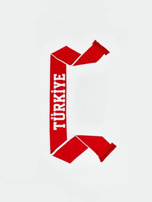 Lc Waikiki Yeni Sezon Kırmızı Türkiye Baskılı Püsküllü Kız Çocuk Atkı