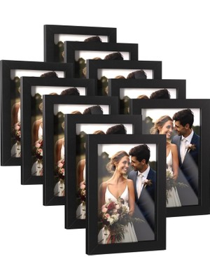 10 x 16 cm Resim Çerçeveleri, 10'lu Ahşap Resim Çerçevesi Seti, Fotoğraflar, Tablolar, Manzaralar, Posterler, Sanat Eserleri Için Masa Üstü Veya Duvar