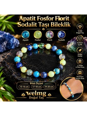 welmg Fosfor  Apatit Sodalit Florit Taşı Bileklik
