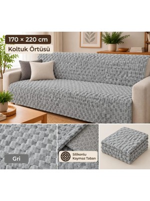 Soft Kürklü Koltuk Örtüsü 170X215 cm Yumuşak Peluş Kaymaz Taban Kanepe Örtüsü