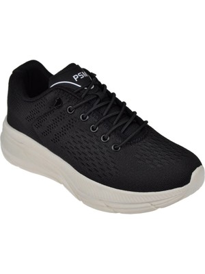 Pasomia Pullman Triko Kadın Spor Ayakkabı Sneaker DUM-518 Siyah Beyaz