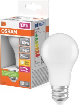 Osram LED Superstar Classic A60 8.8W 806 Lümen 2700K E27 Dim Edilebilir Sarı Işık Ampul