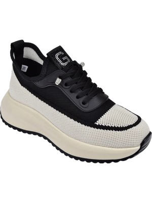 Guja Taş Detaylı Triko Kadın Spor Ayakkabı Sneaker GJ-26Y3012 Siyah
