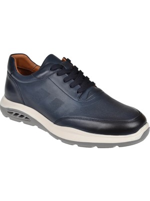 Pullman Hakiki Deri Erkek Spor Ayakkabı Sneaker MOD-5825 Lacivert